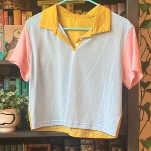Colorful Cropped Polo Shirt